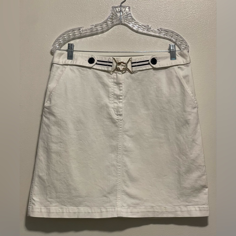 Y2K Talbots white mini Jean skirt